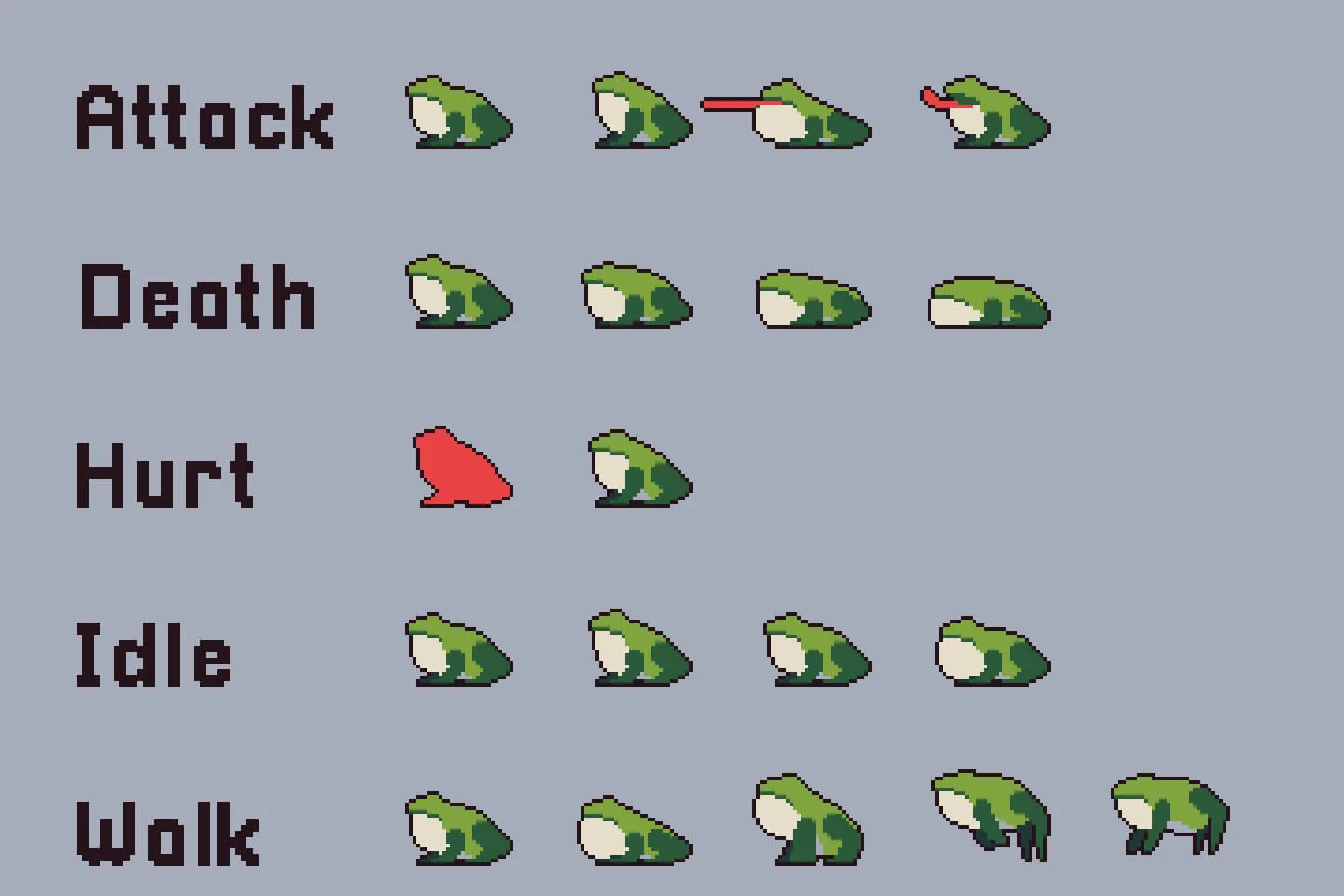 Field Enemies Game Sprite Sheets Pixel Art
