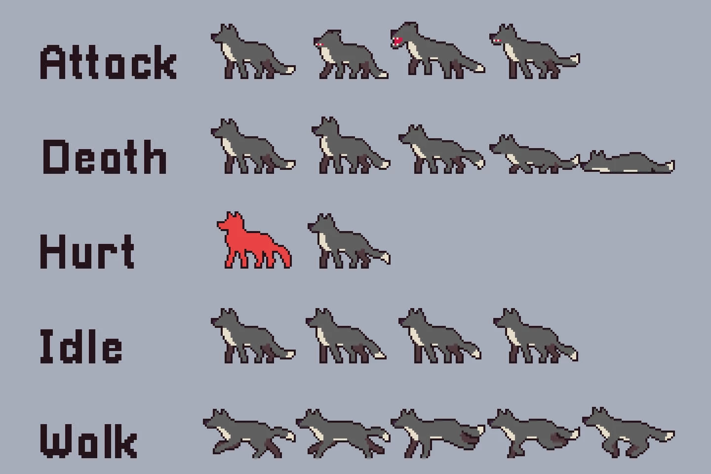 Field Enemies Game Sprite Sheets Pixel Art