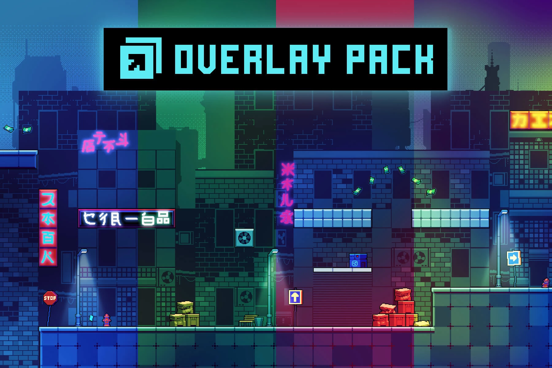 Cyberpunk Overlay Effects for Platformer Game
