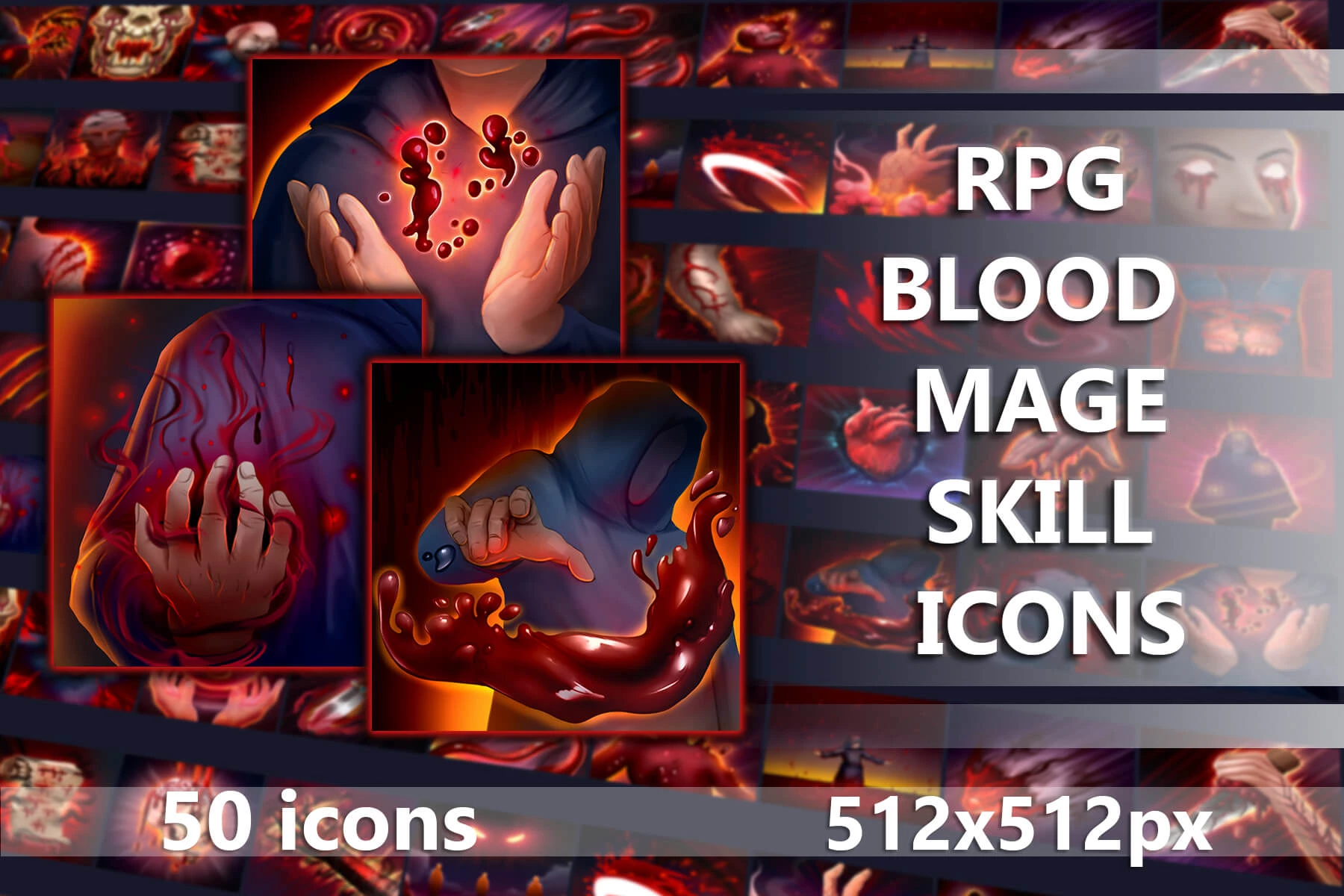 RPG Blood Mage Skill Icons