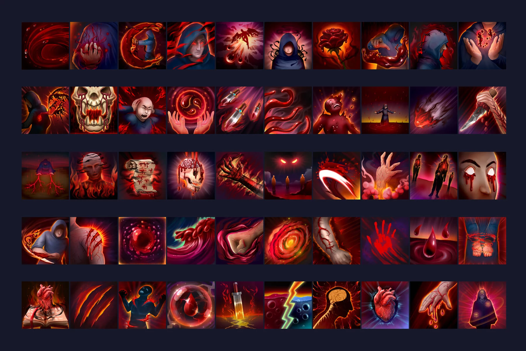 RPG Blood Mage Skill Icons