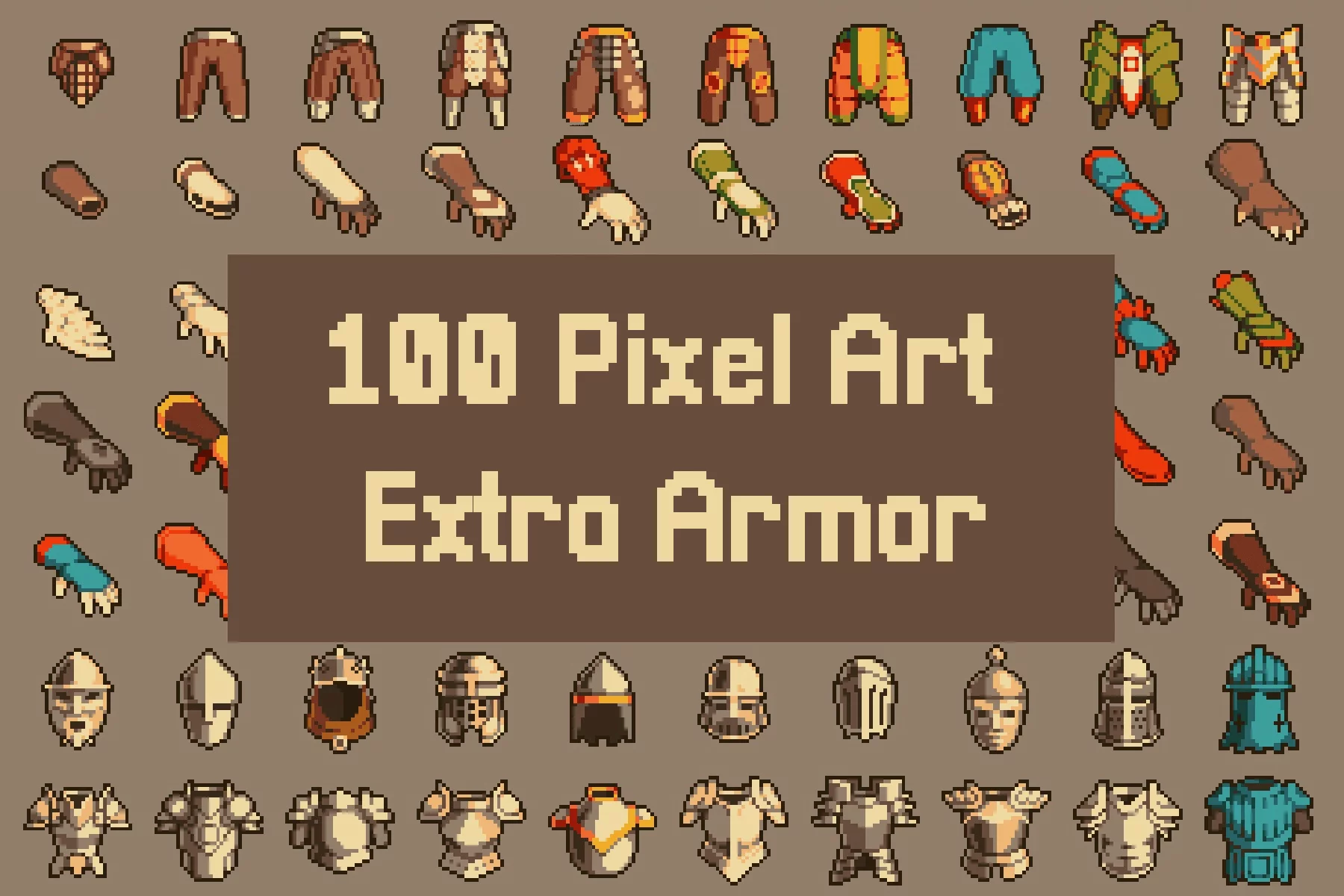 Pixel Art Knight Armor 32×32 Icons