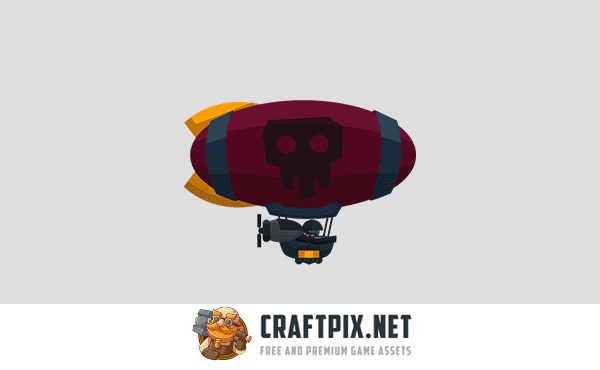 Flat Enemy Airship Sprites