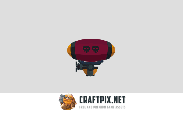 Flat Enemy Airship Sprites