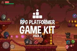 RPG平台游戏素材包：2D矢量角色与场景
