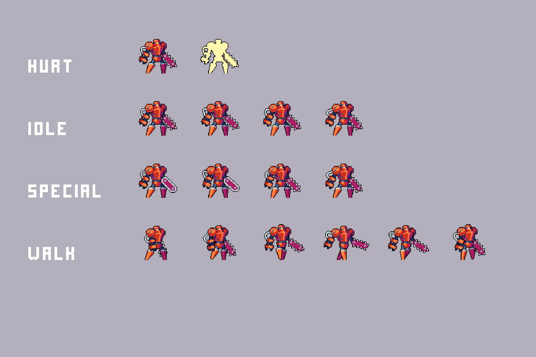 Robots Pixel Art Sprite Sheet Pack