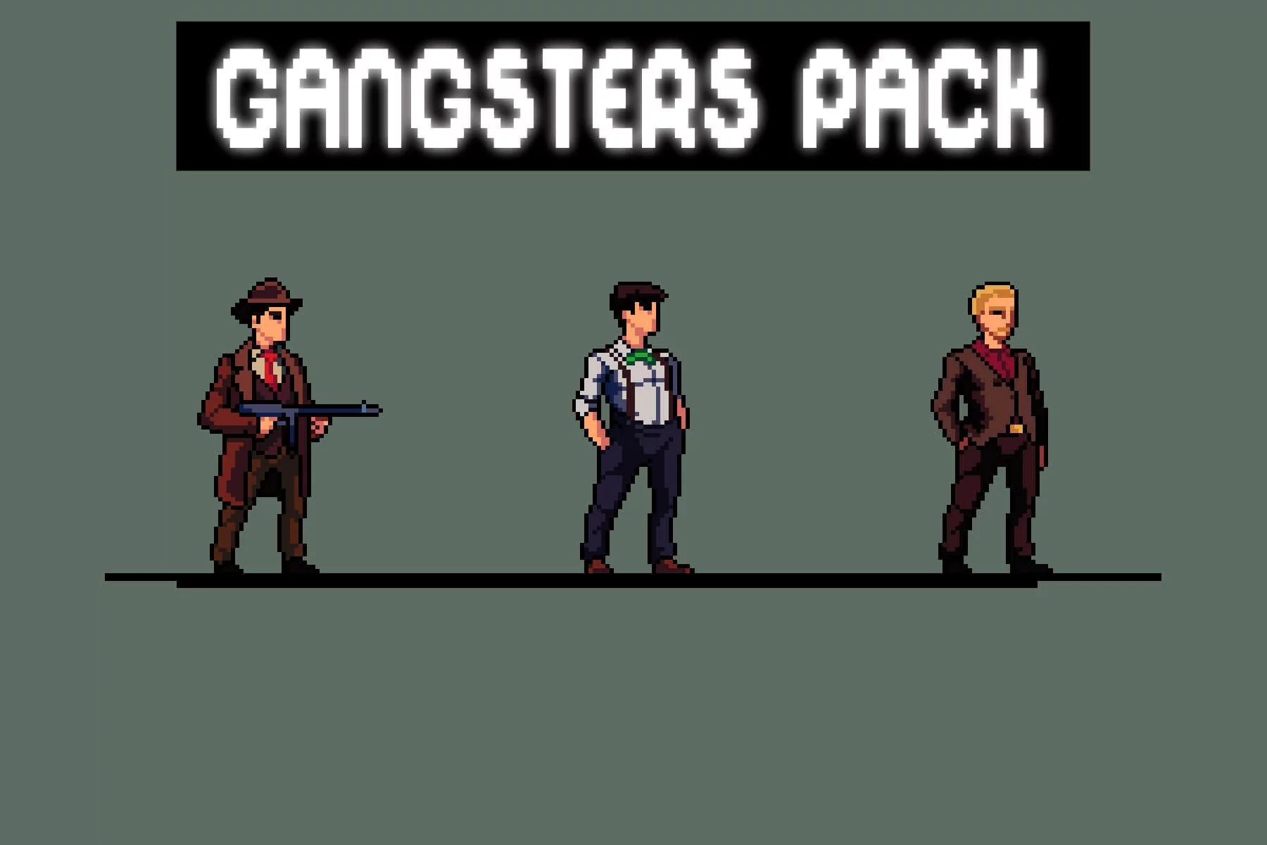 Gangster Pixel Character Sprite Sheets Pack