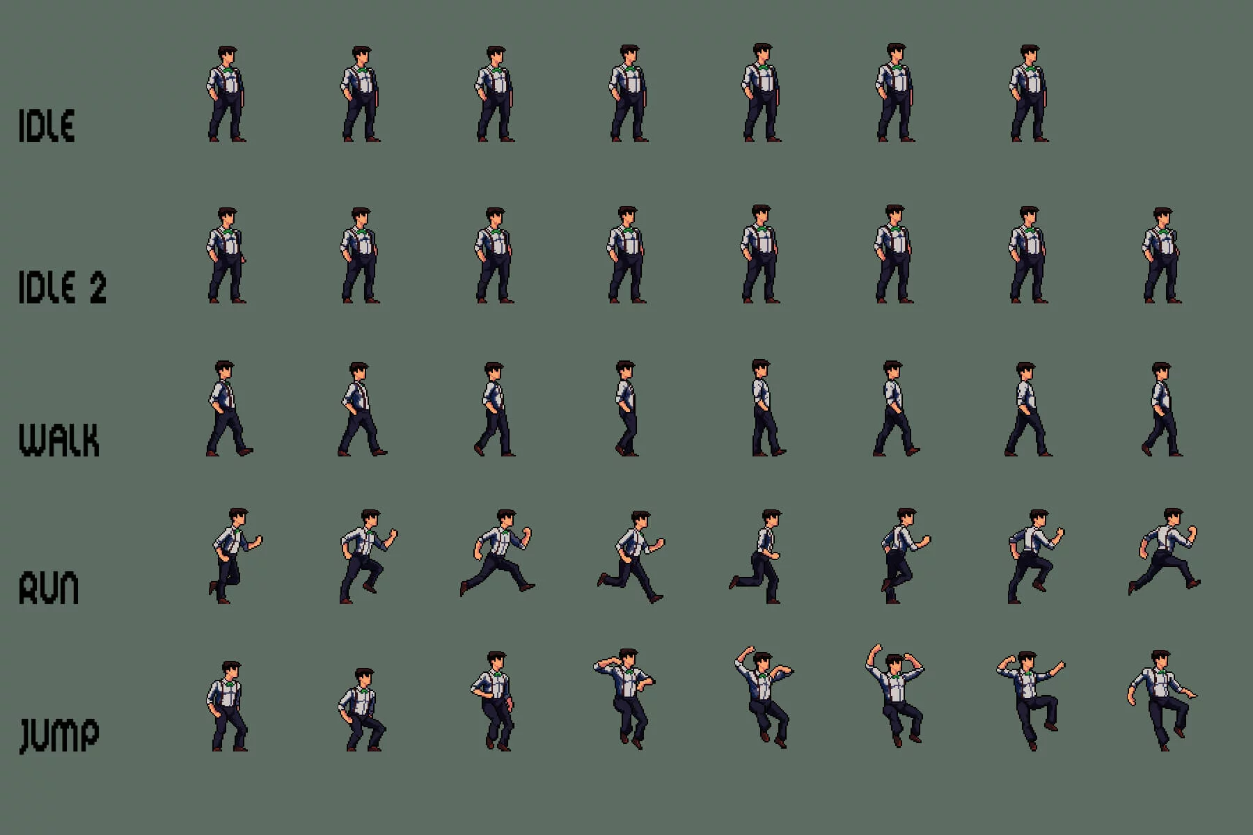 Gangster Pixel Character Sprite Sheets Pack