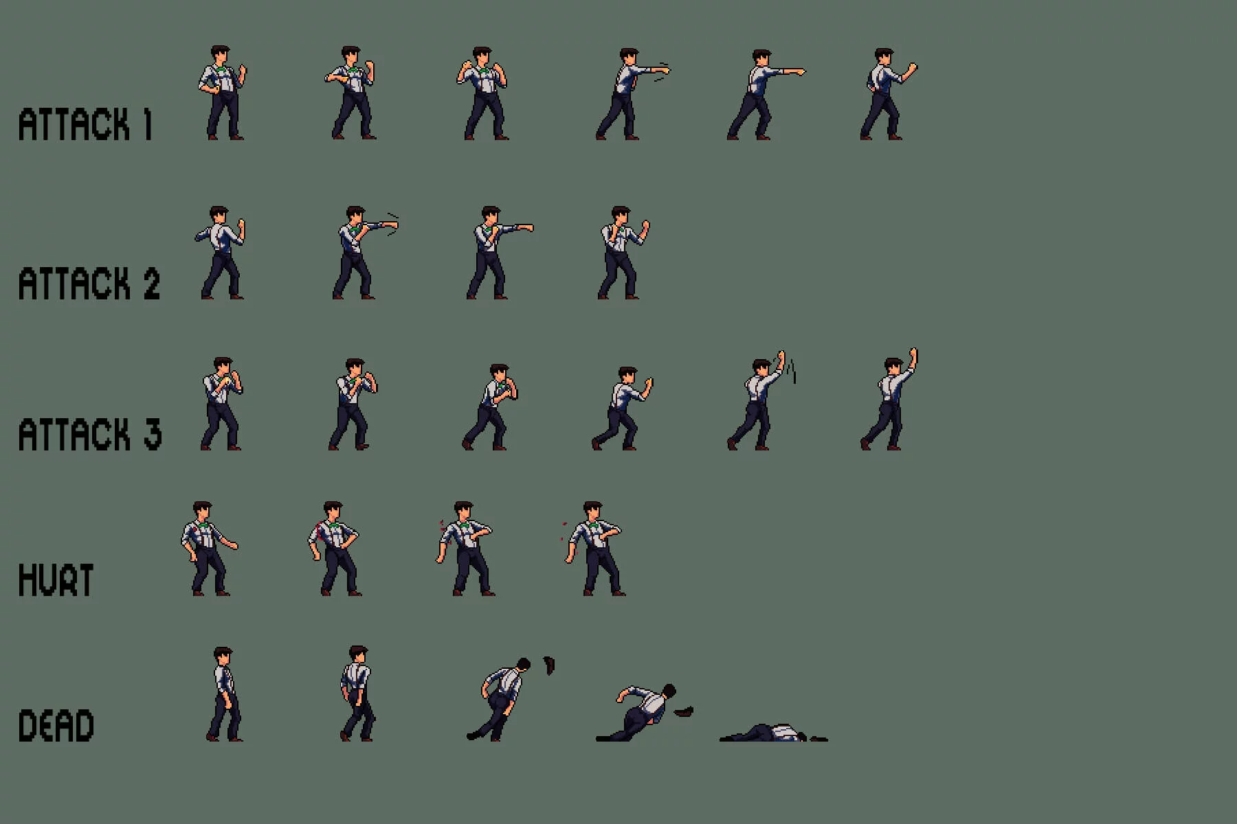 Gangster Pixel Character Sprite Sheets Pack