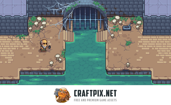 Sewer Tileset and Environment Pixel Art Asset Pack