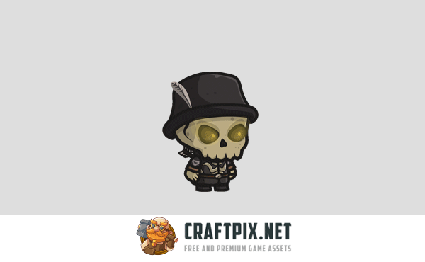 Chibi Skeleton Hunter Character Sprites
