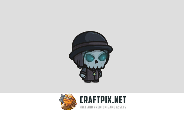 Chibi Skeleton Hunter Character Sprites