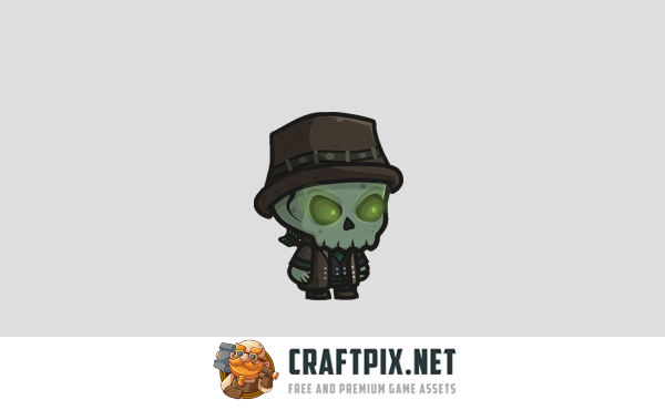 Chibi Skeleton Hunter Character Sprites