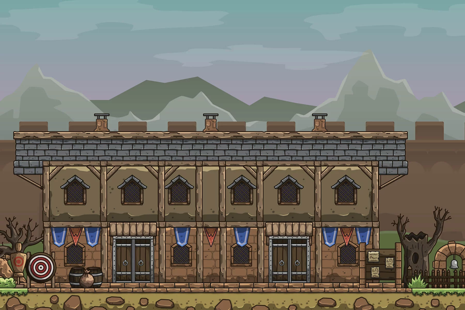 Medieval Training Arena 2D Tileset