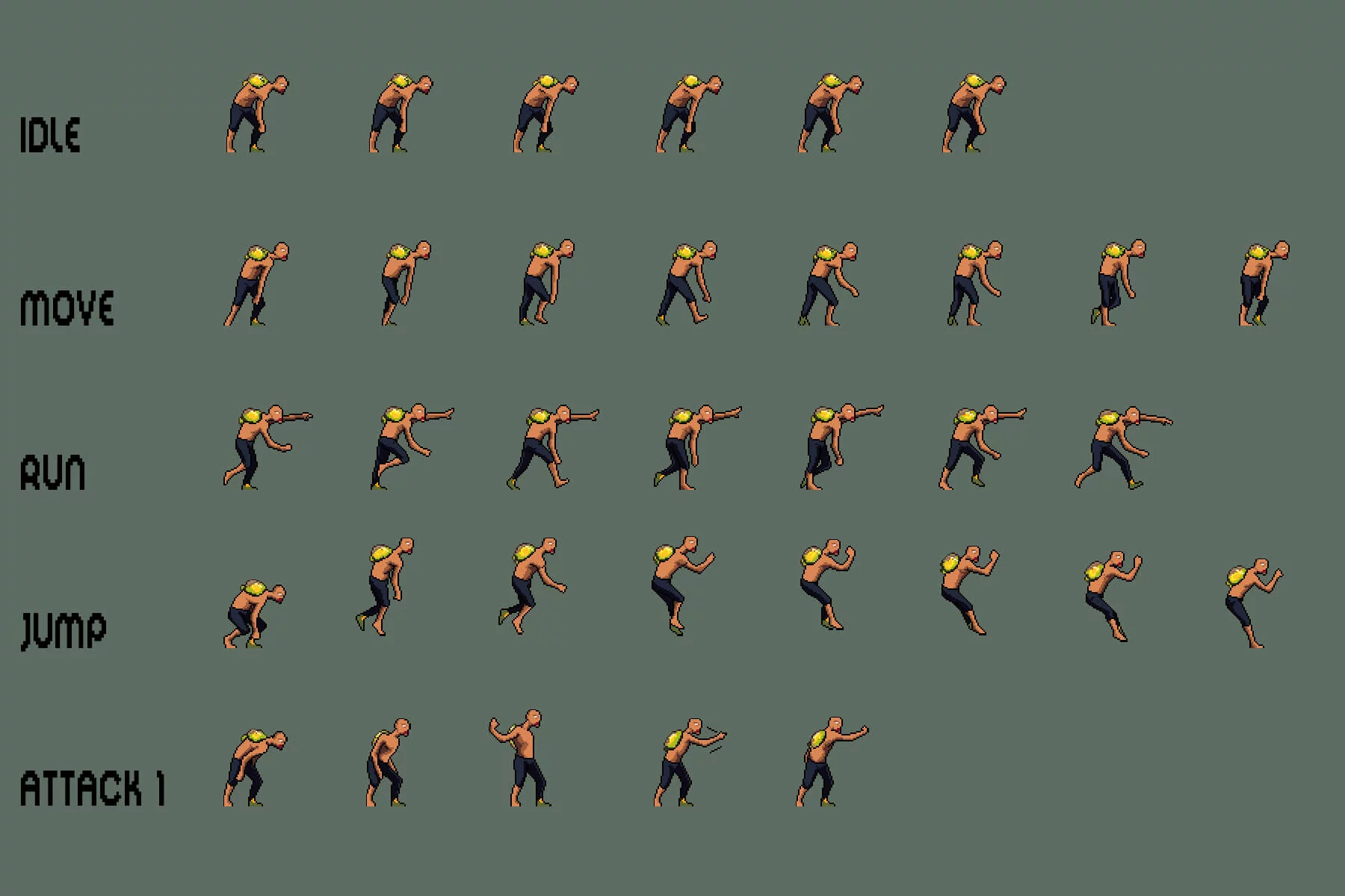Mutant Character Sprites Pixel Art