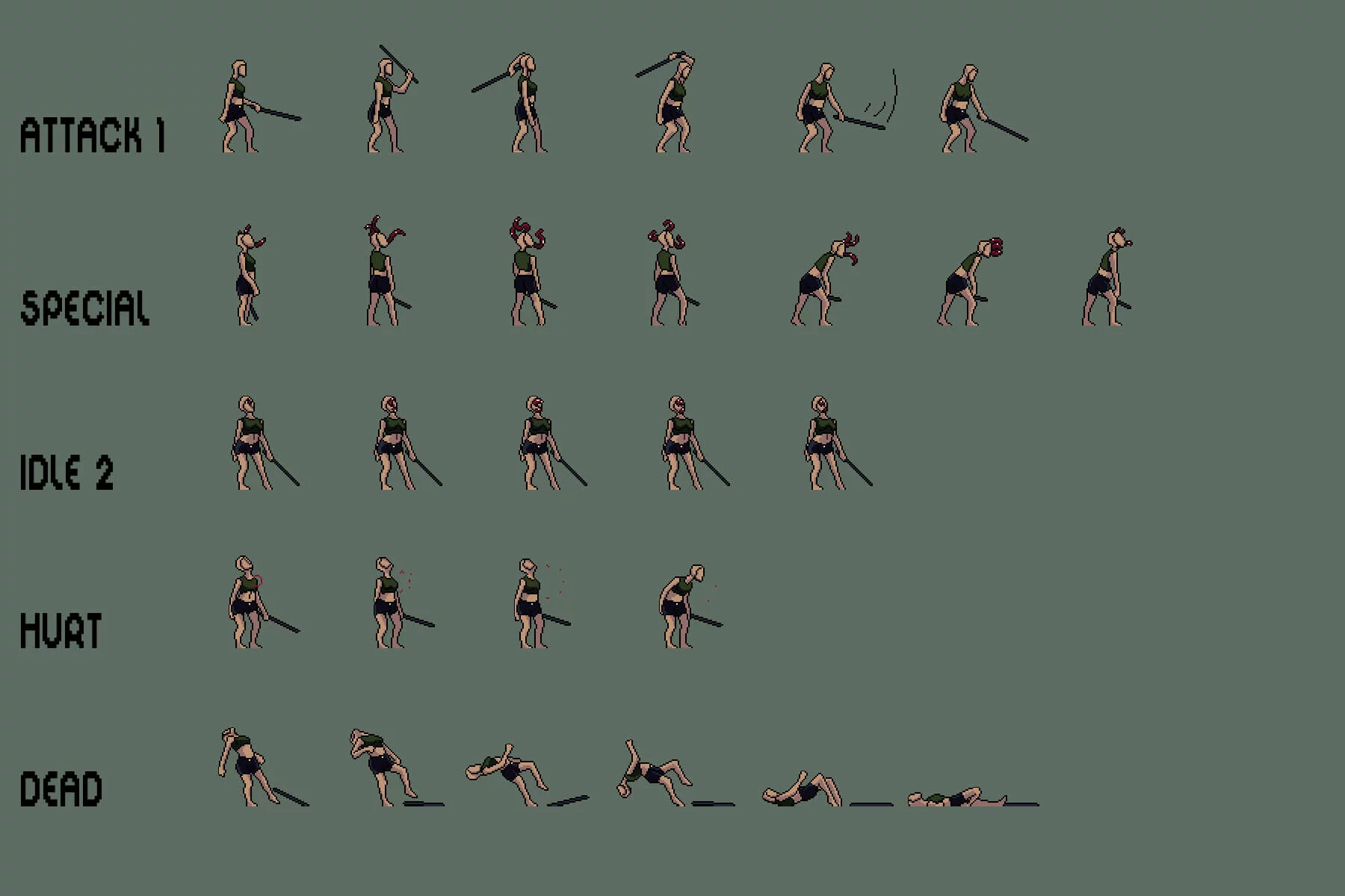 Mutant Character Sprites Pixel Art
