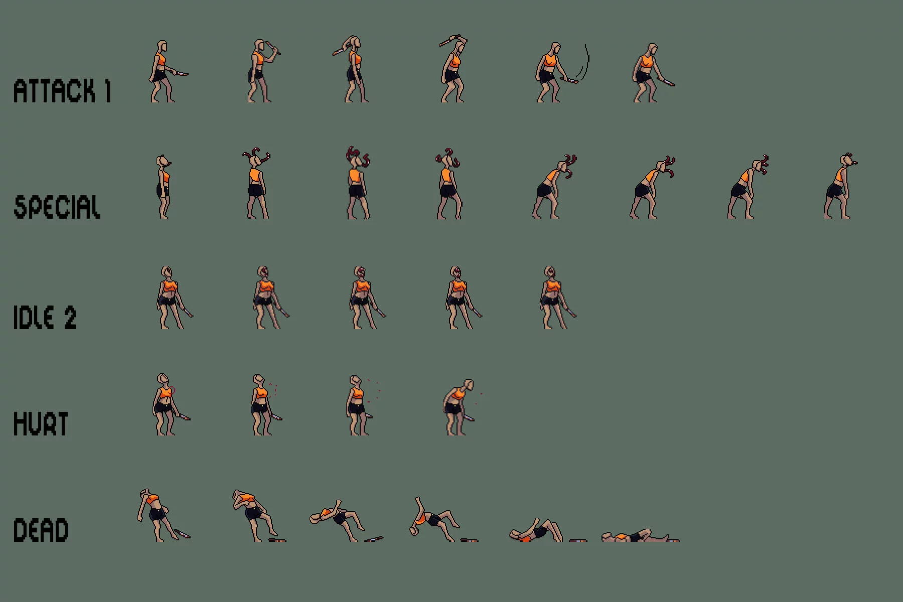 Mutant Character Sprites Pixel Art