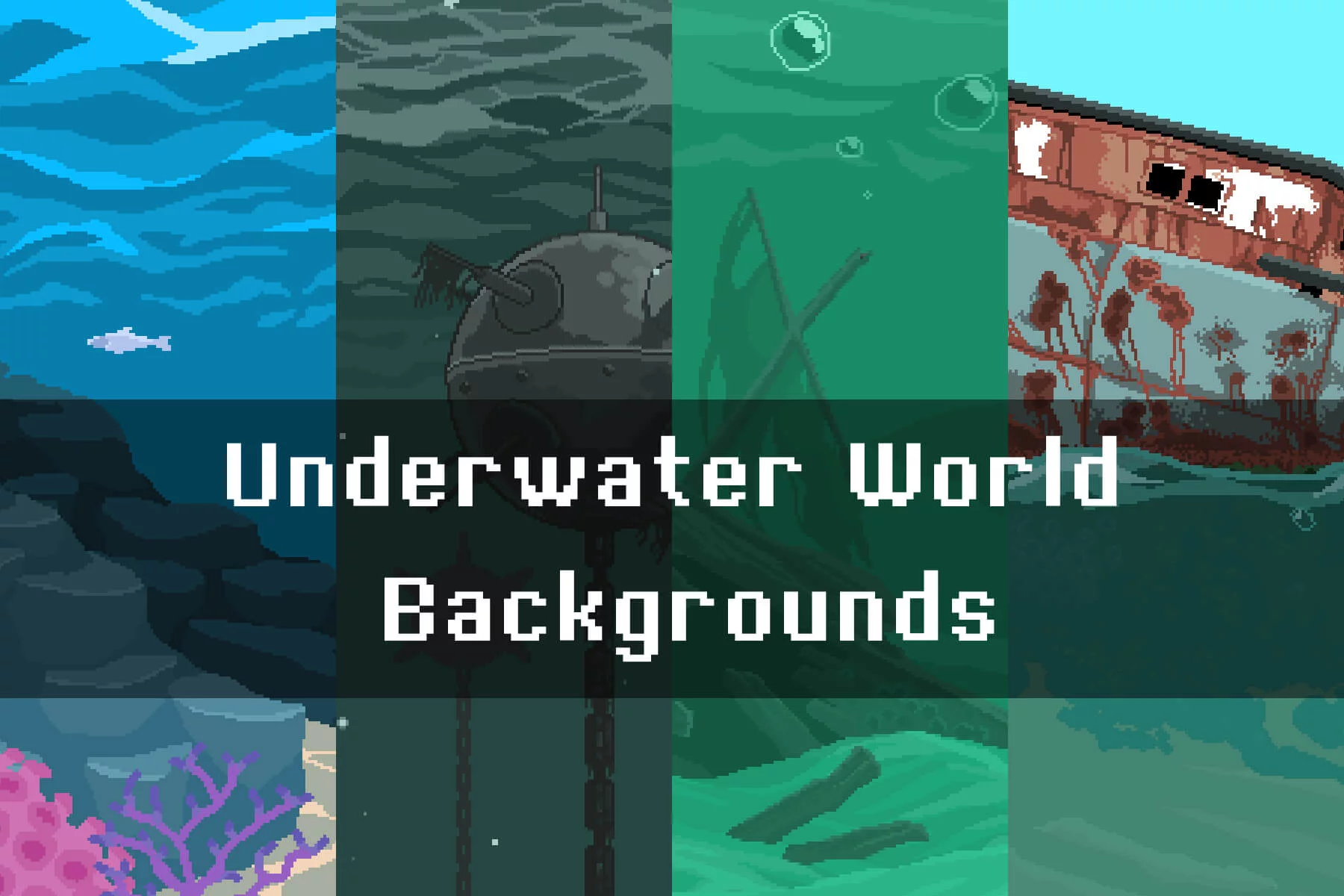 Underwater World Pixel Art Backgrounds