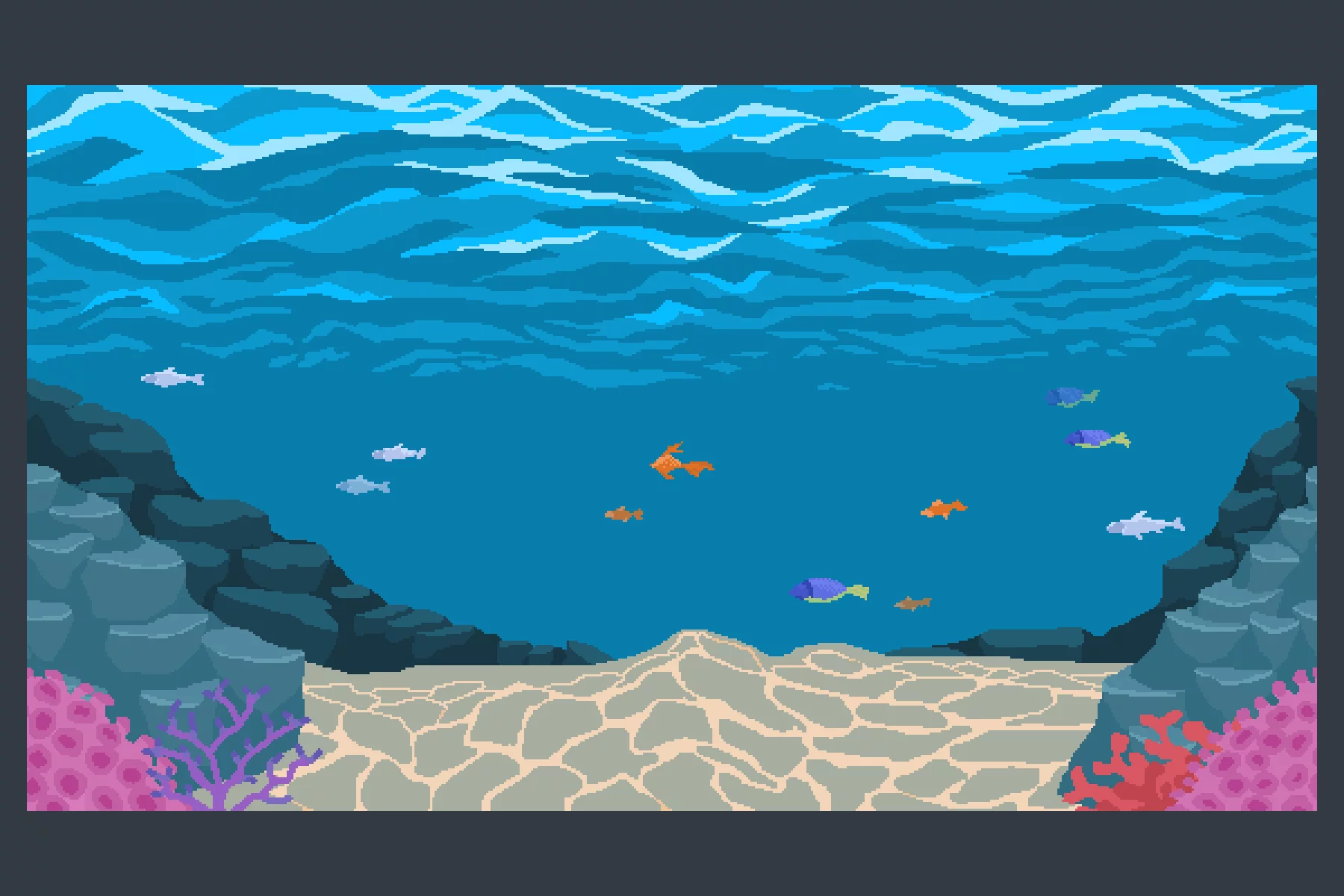 Underwater World Pixel Art Backgrounds