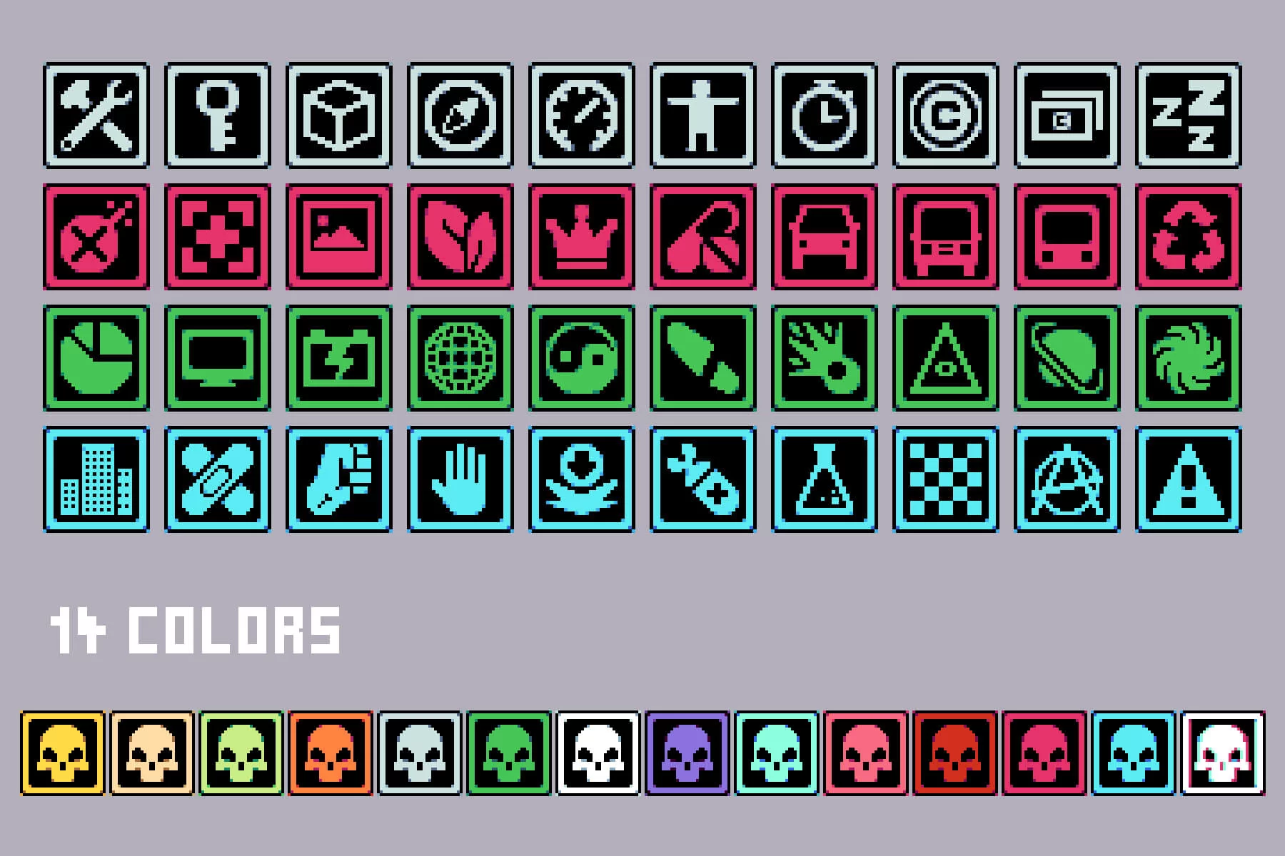 Cyberpunk Skills Pixelated Icon Pack