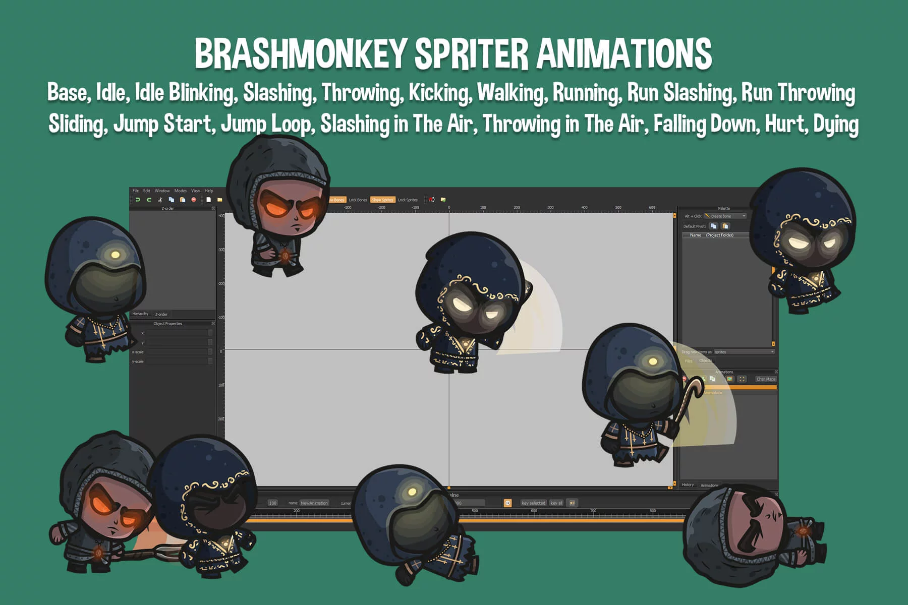 Chibi Dark Oracle Character Sprites