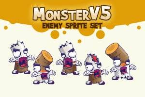 Monster V5角色精灵：Spine动画矢量素材
