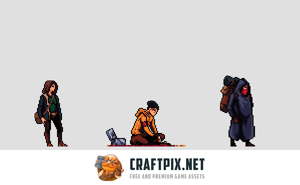 City Trader Character Sprite Sheets Pixel Art