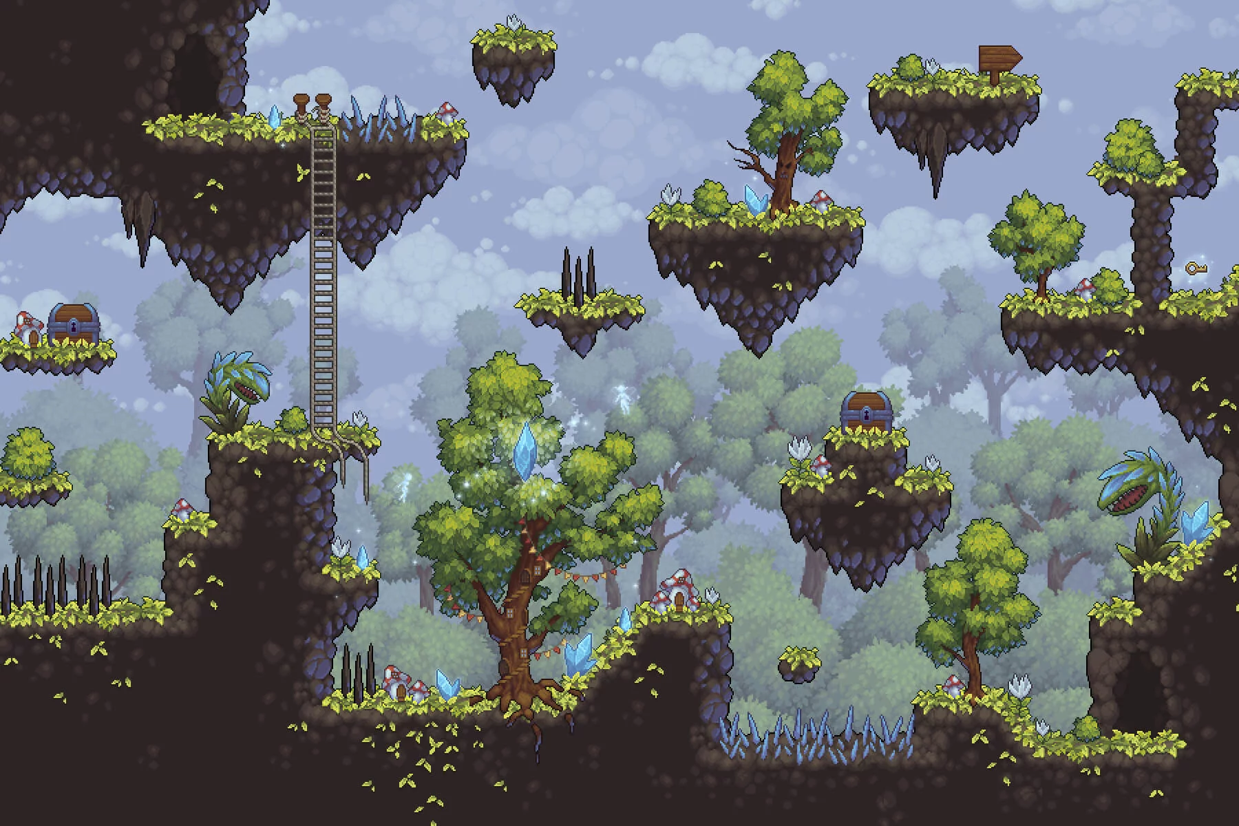 Platformer Game Tileset Pixel Art