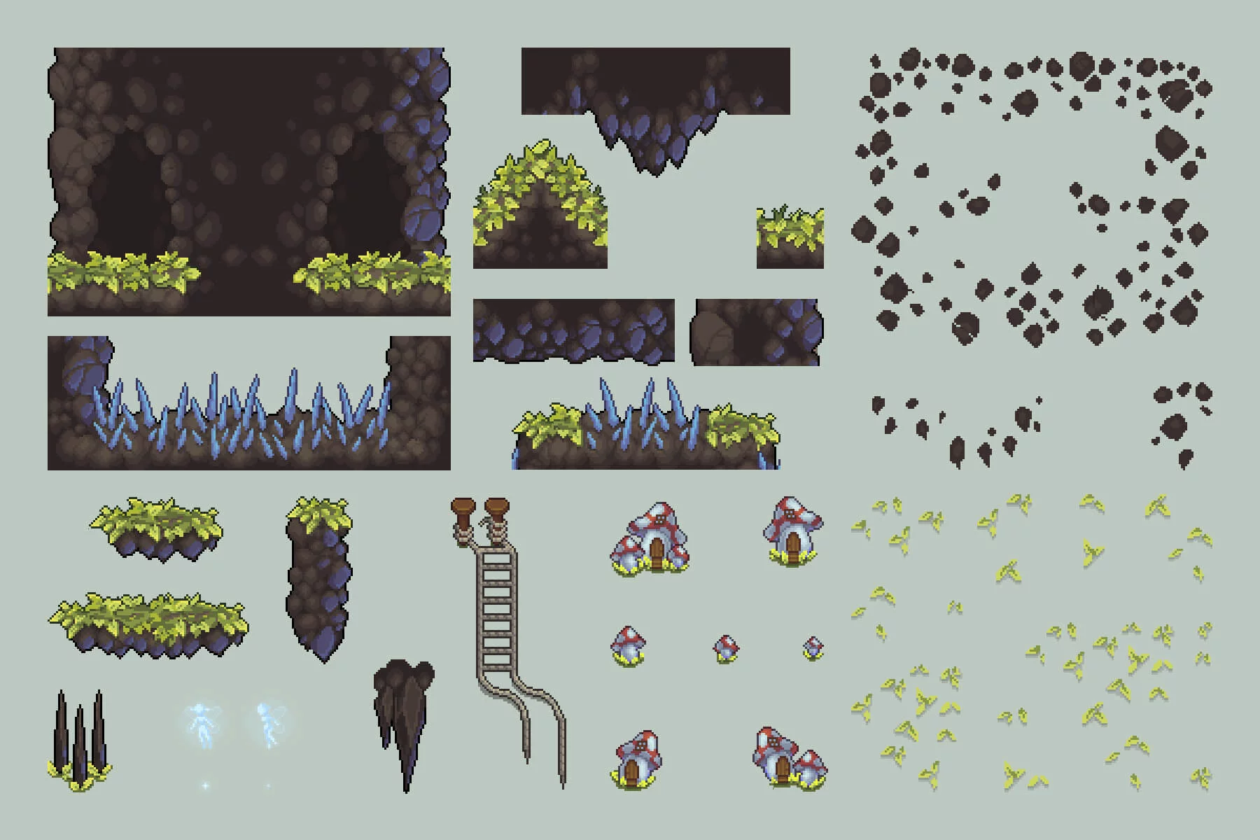 Platformer Game Tileset Pixel Art