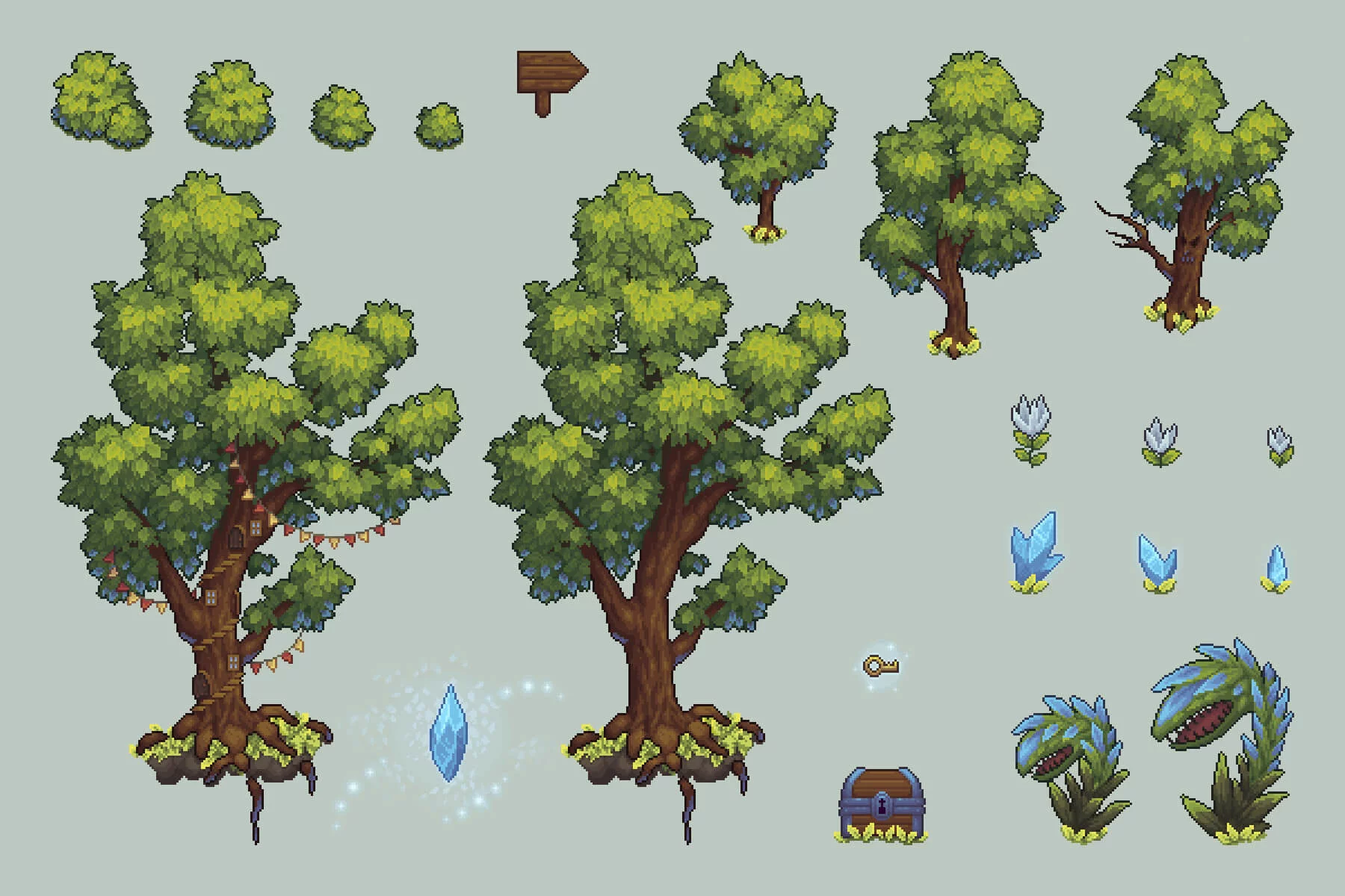 Platformer Game Tileset Pixel Art