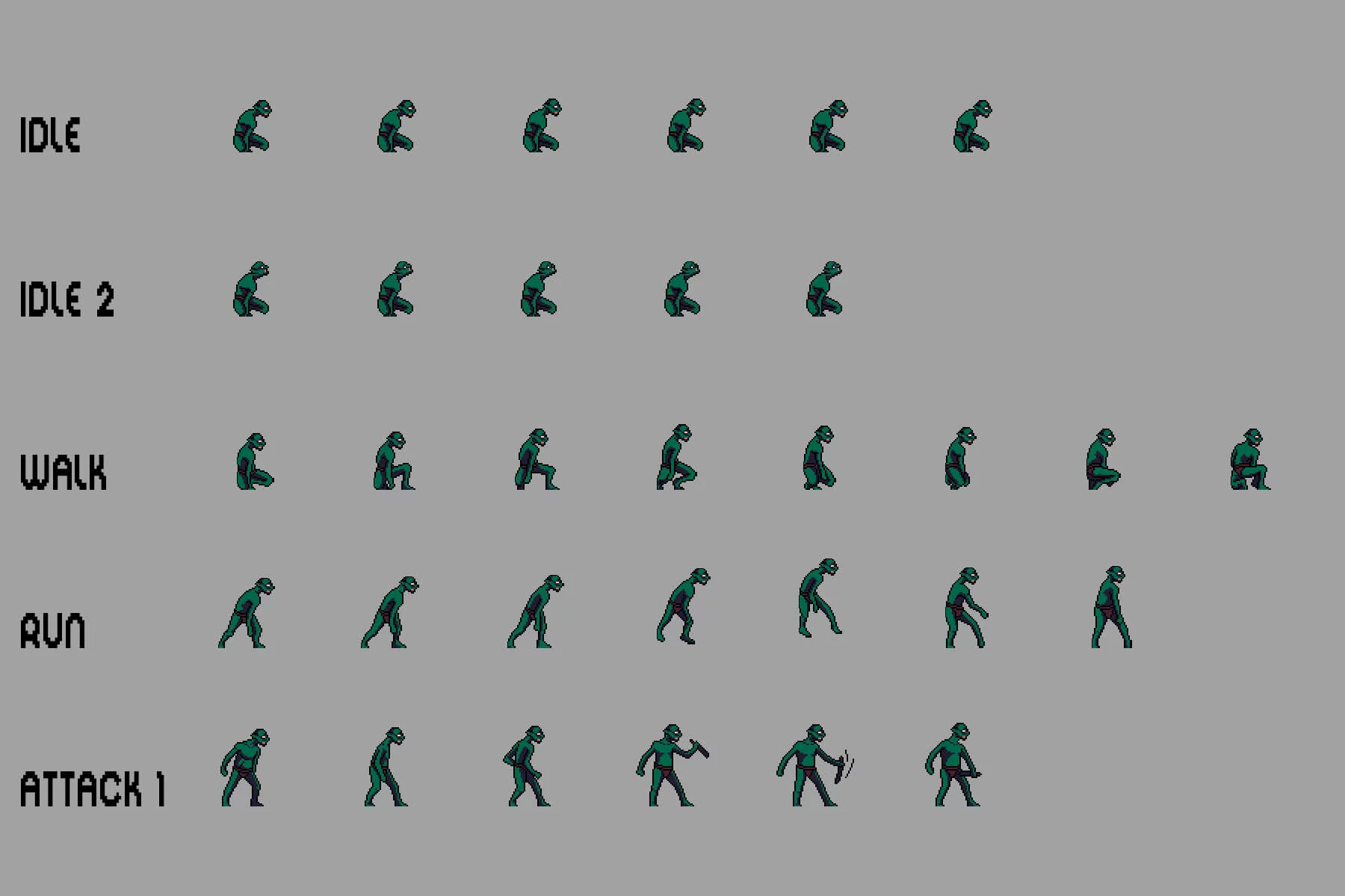 Goblin Character Sprites Pixel Art