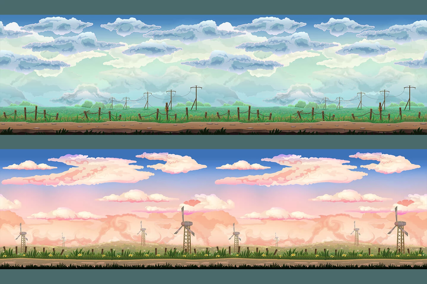 Cartoon Sky Game Backgrounds
