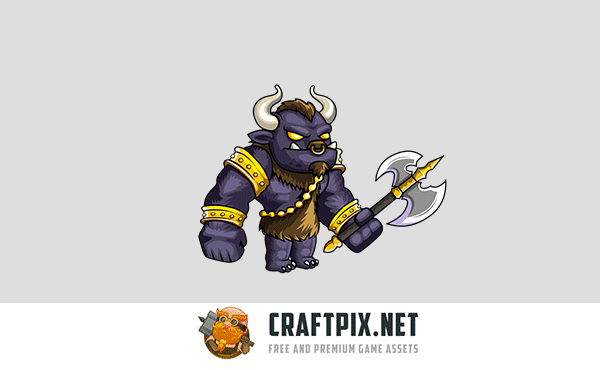 2D Fantasy Minotaurs Character Sprite