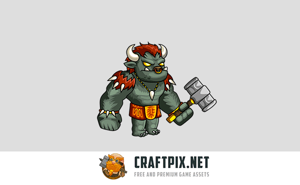 2D Fantasy Minotaurs Character Sprite