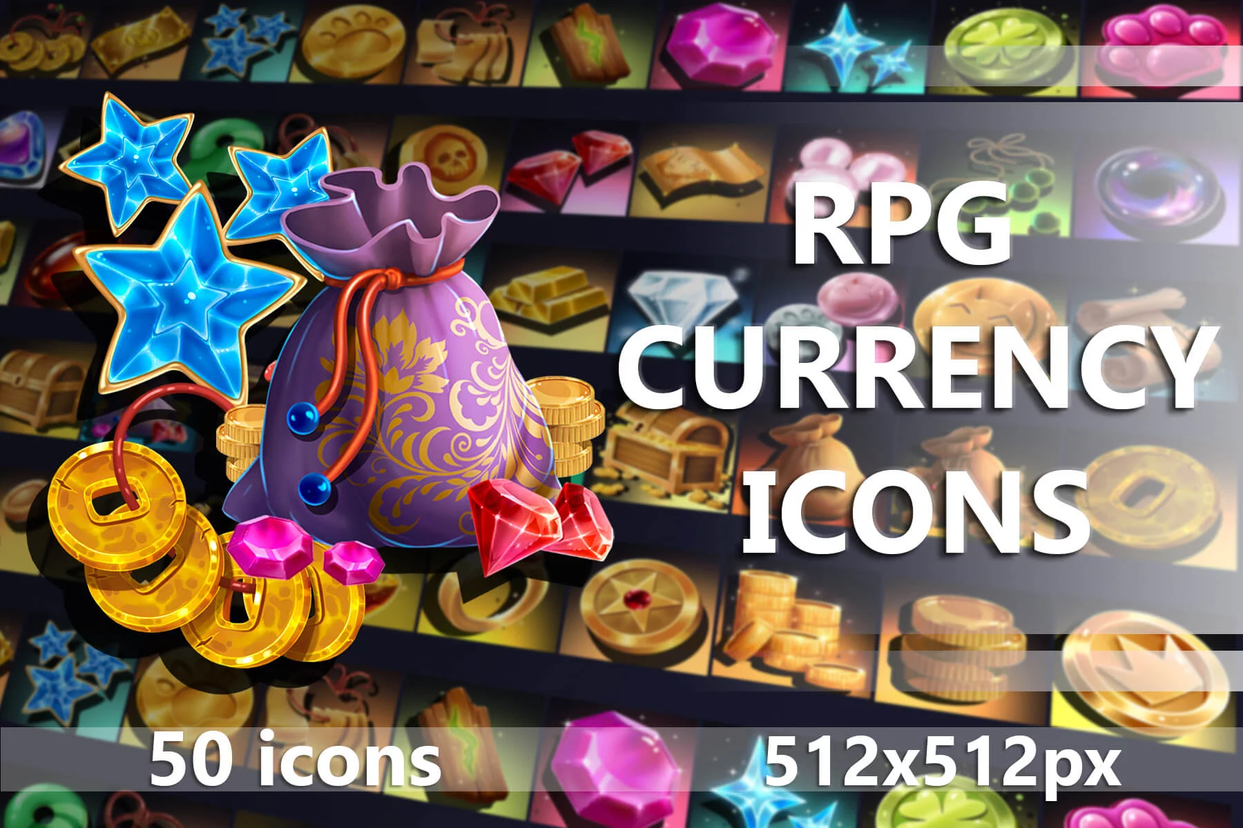 RPG Currency Game 512×512 Icons