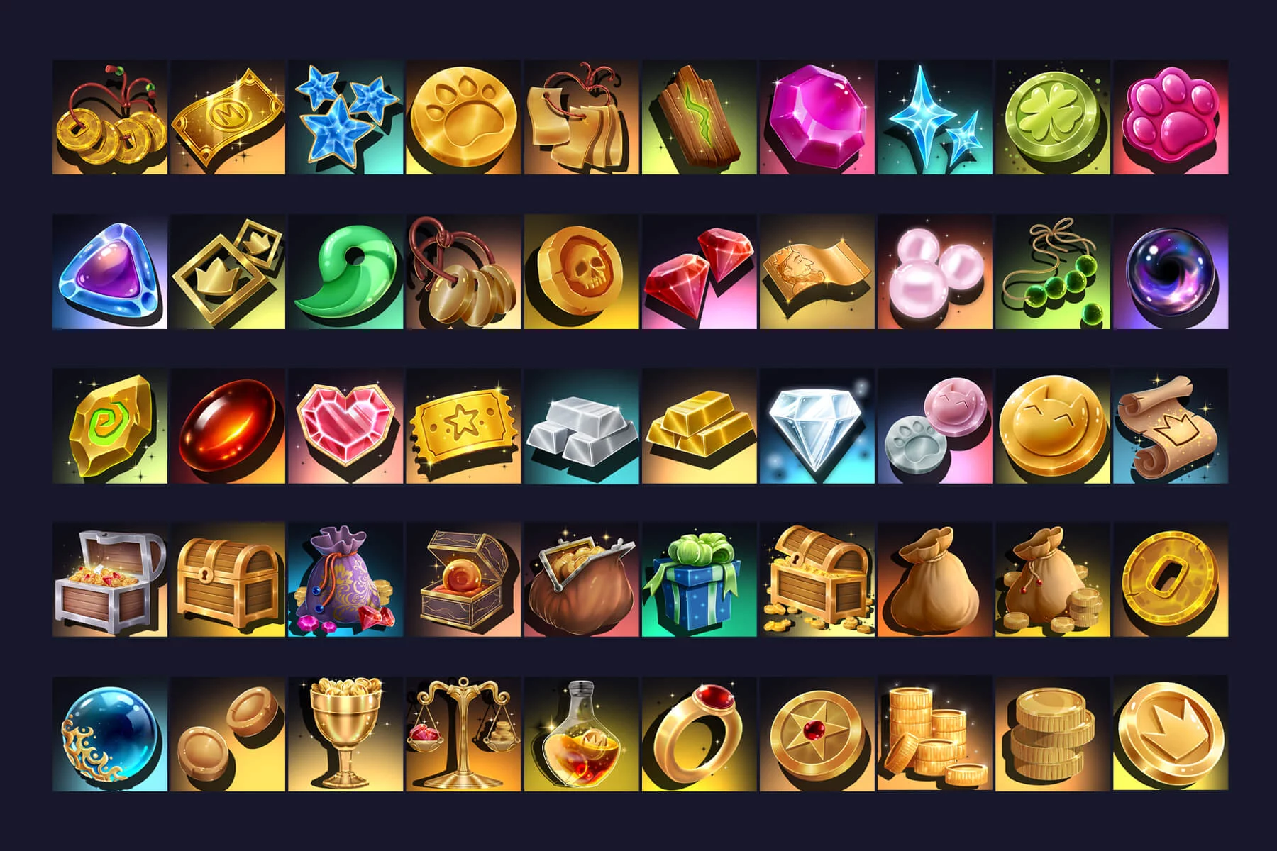 RPG Currency Game 512×512 Icons