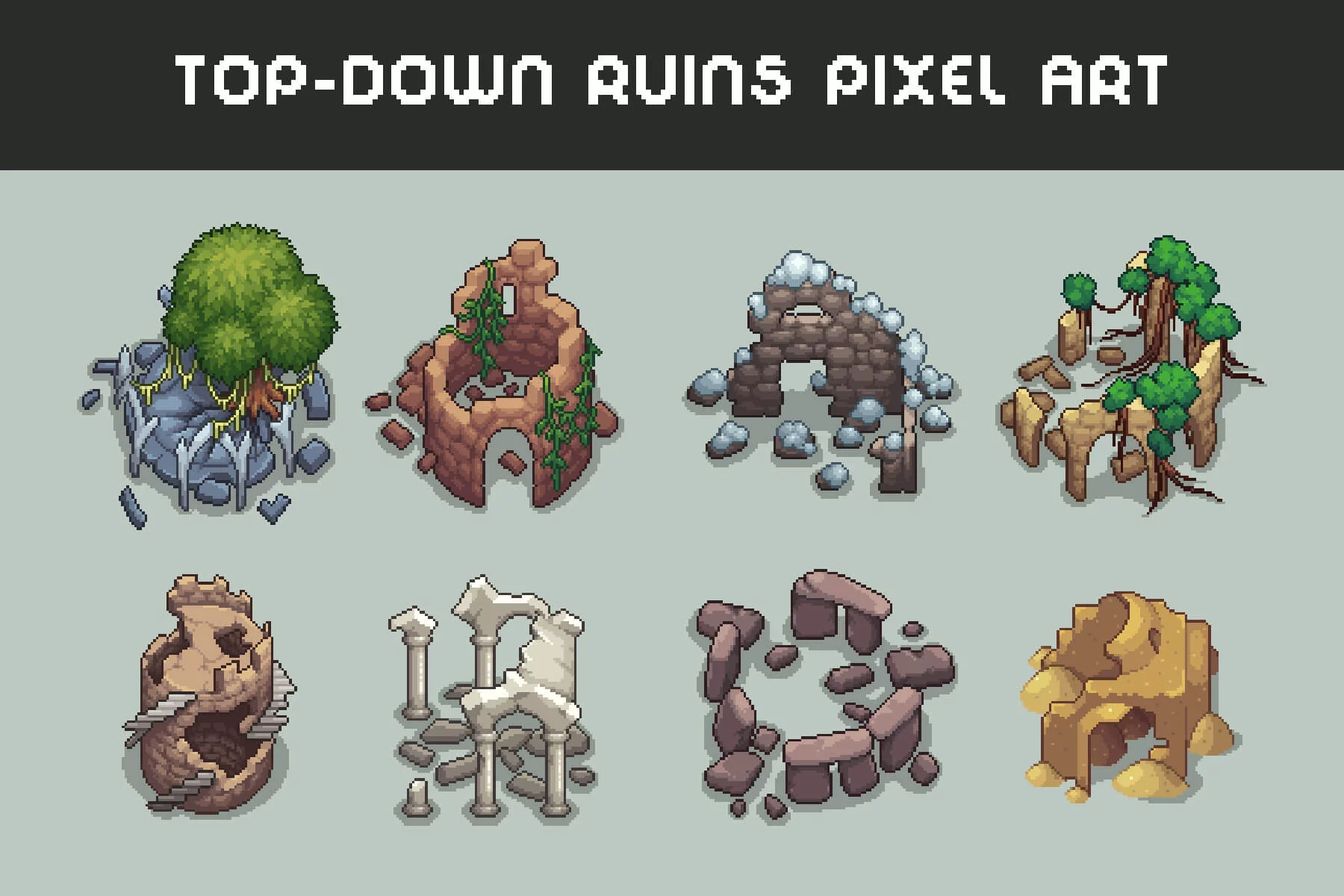 Top-Down Ruins Pixel Art