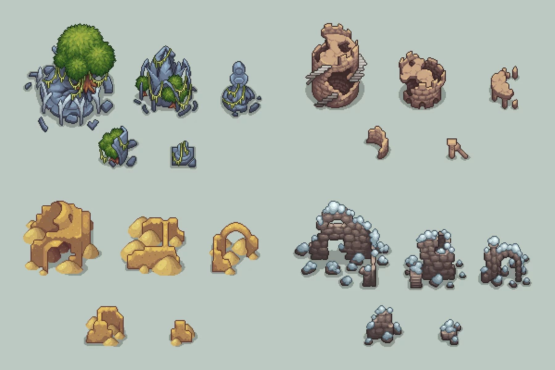 Top-Down Ruins Pixel Art