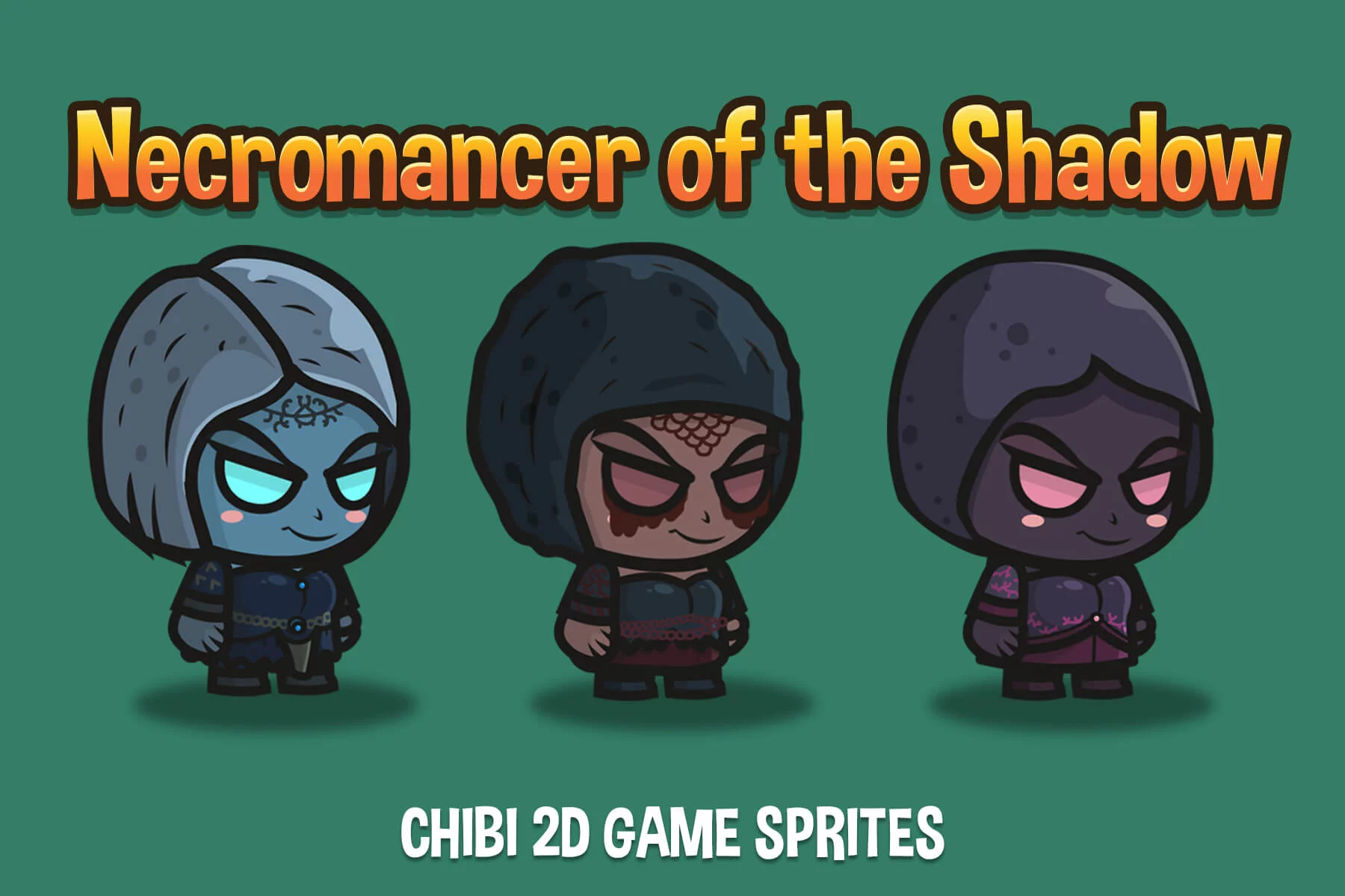 Chibi Necromancer of the Shadow Character Sprites