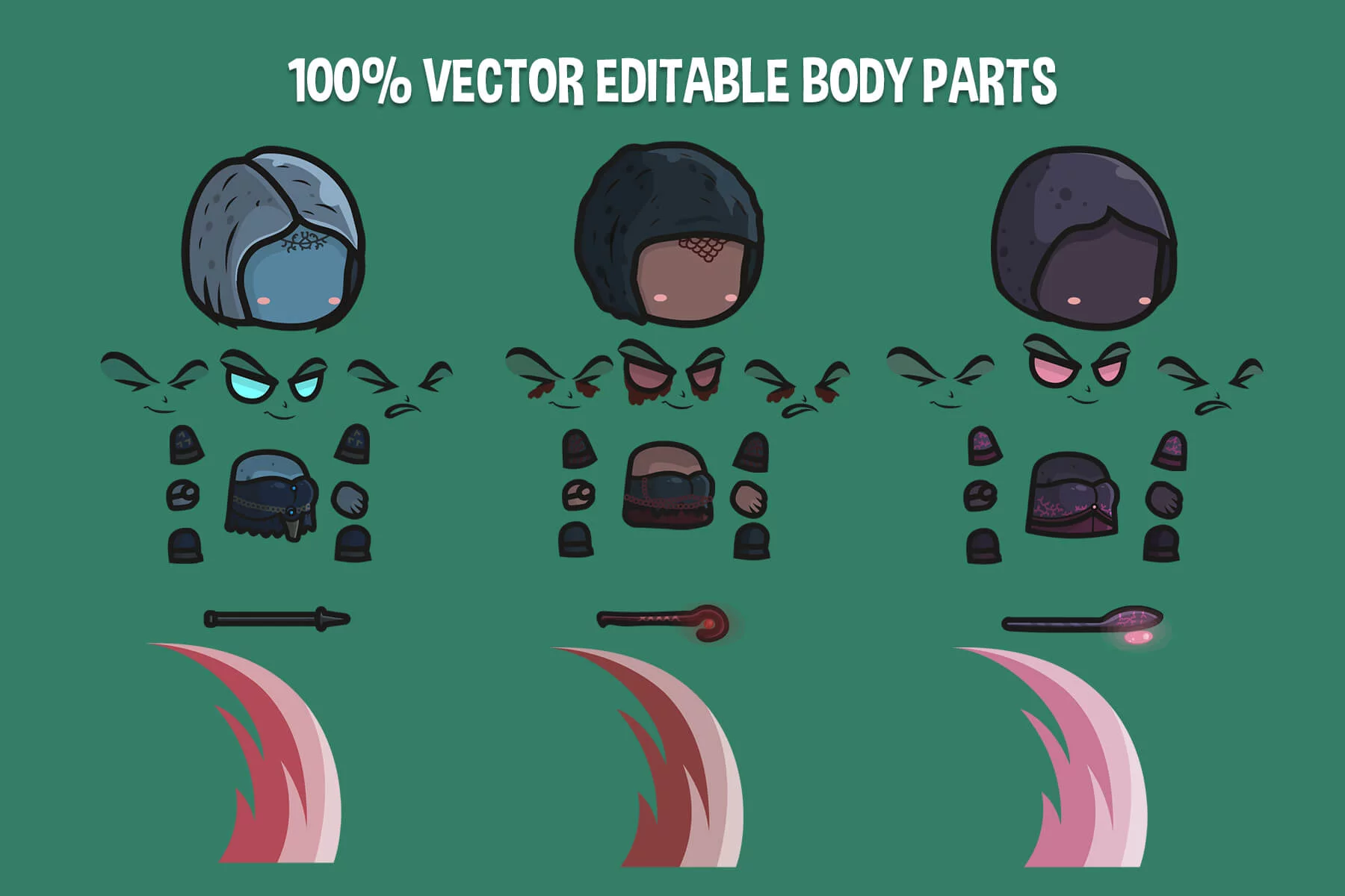 Chibi Necromancer of the Shadow Character Sprites
