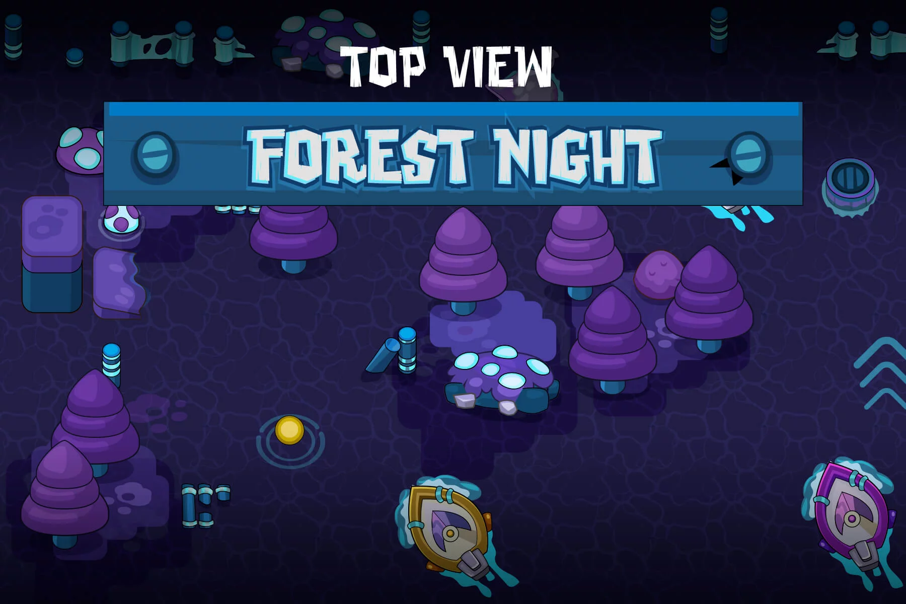 Boat, Water and Earth Tiles Night Theme Game Assets