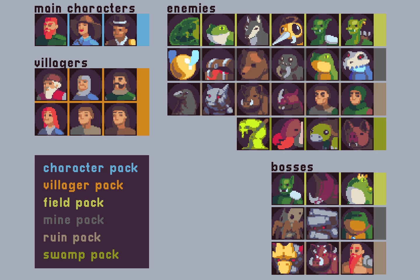 39 Portraits Pixel Art Assets Pack