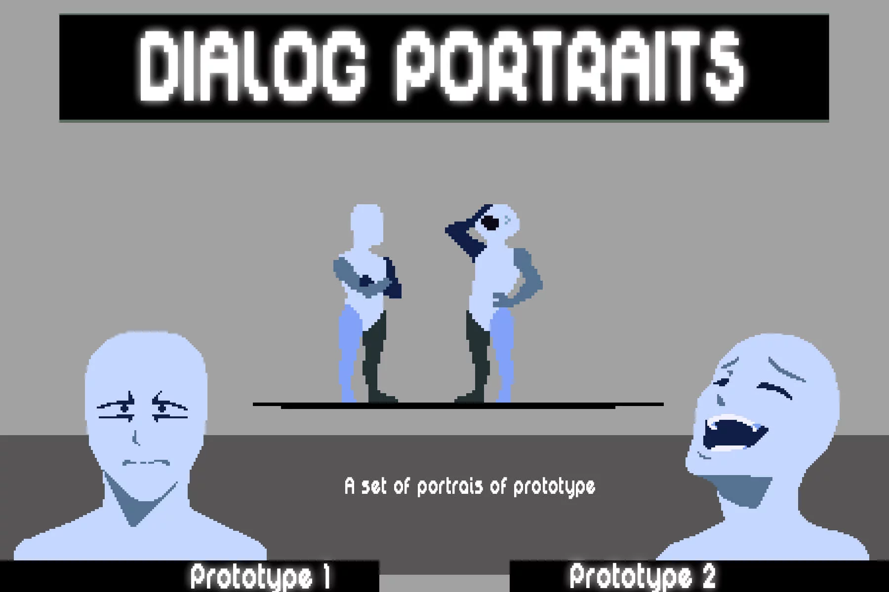 Prototype Dialogue Portraits for Pixel Games