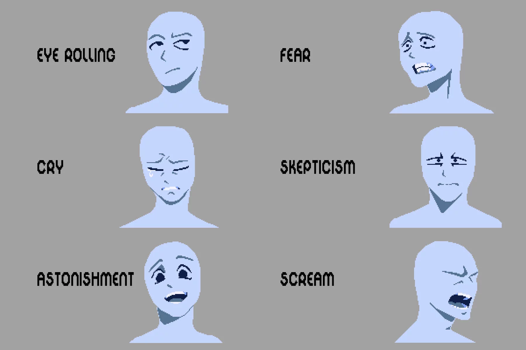 Prototype Dialogue Portraits for Pixel Games