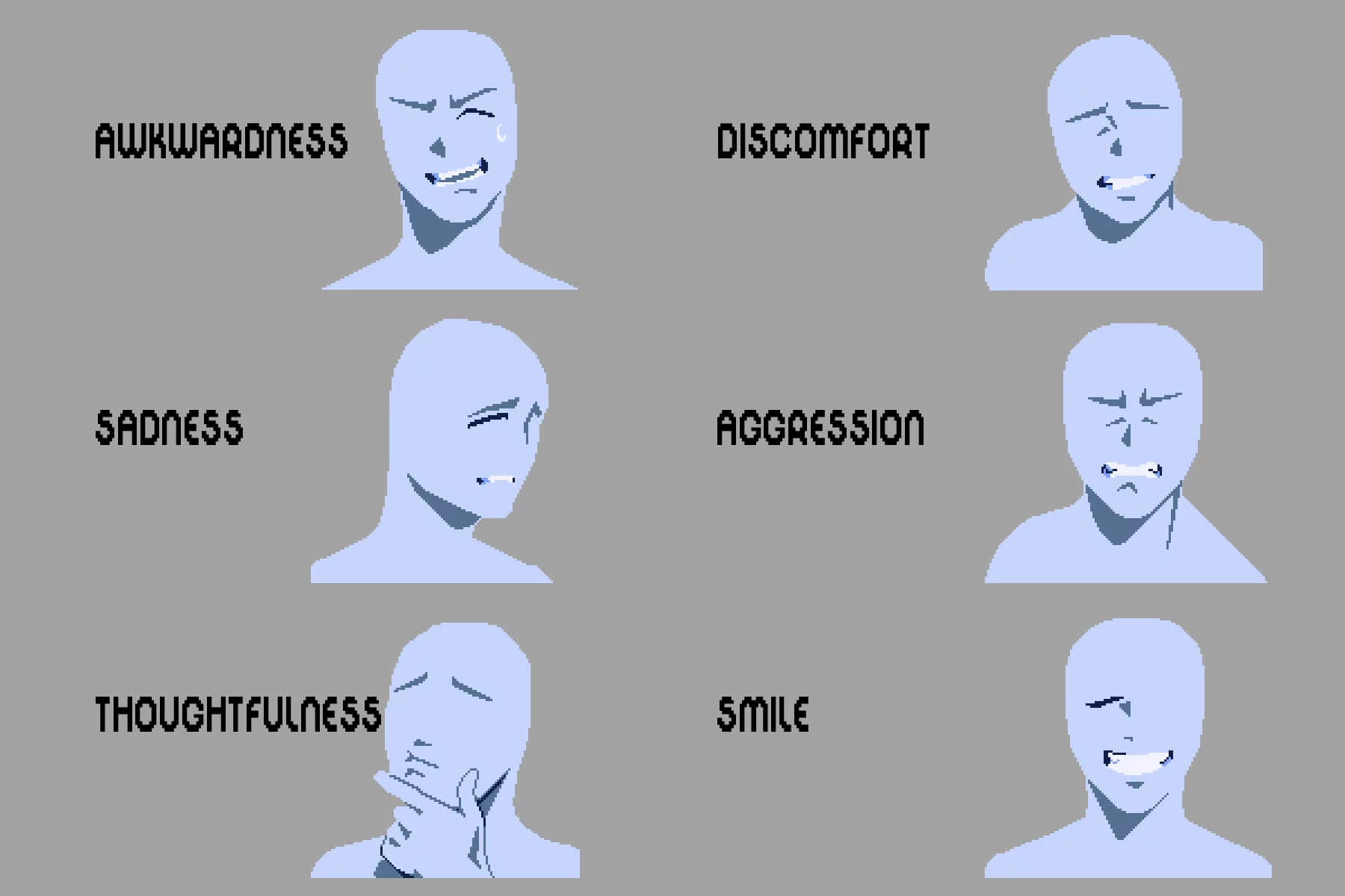 Prototype Dialogue Portraits for Pixel Games