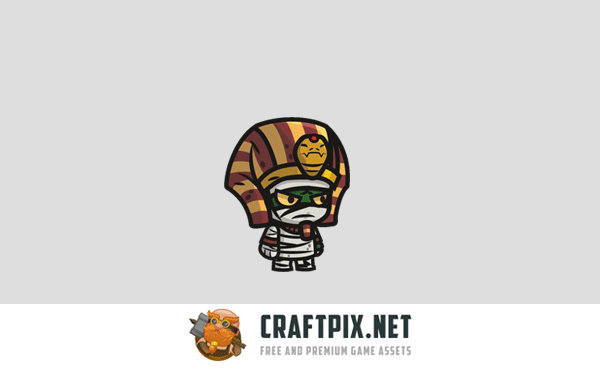 Egyptian Mummy, Anubis, Sentry Chibi 2D Game Sprites