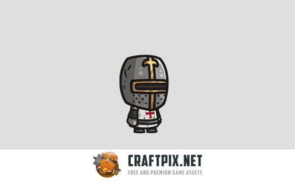 Armored Knight Chibi 2D Game Sprites