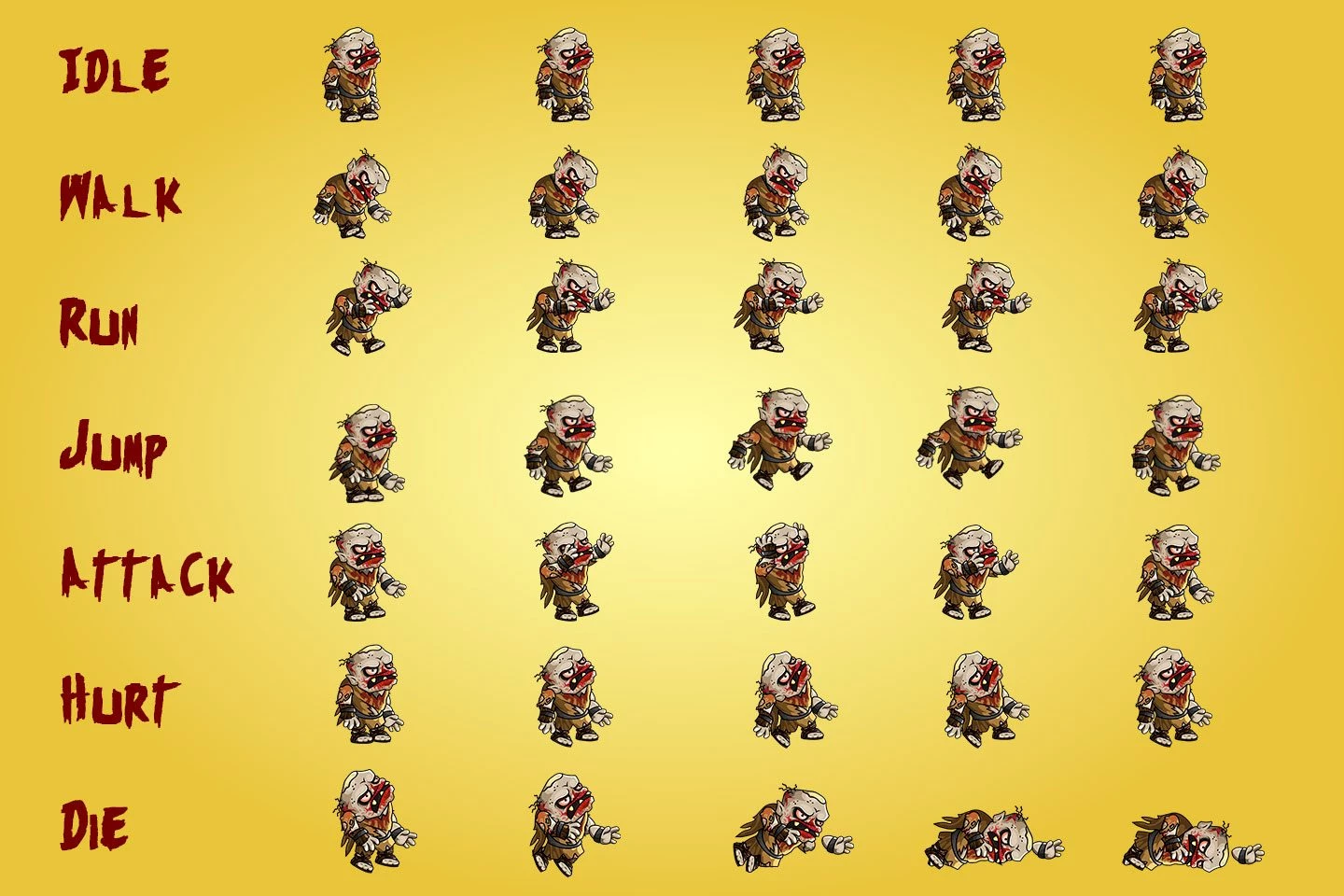 2D Fantasy Zombie Character Sprite