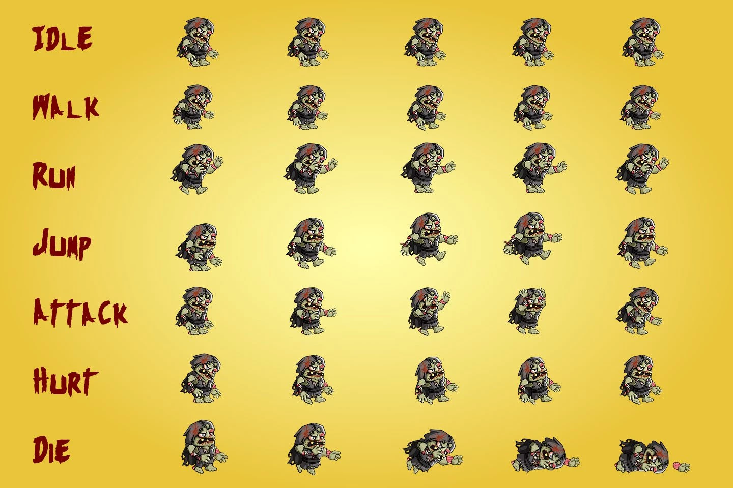 2D Fantasy Zombie Character Sprite