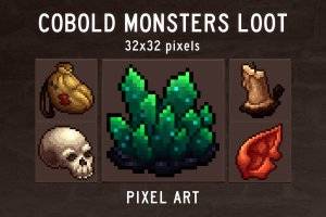 Cobold Loot 32×32像素图标集：48个冒险主题元素